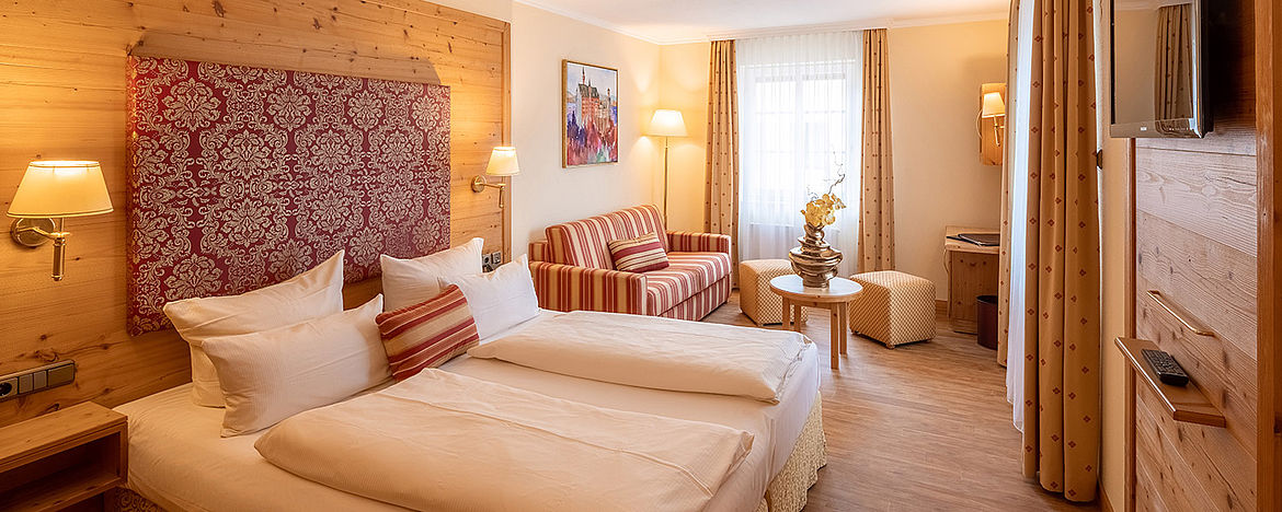 De Luxe Vierbettzimmer Herrenchiemsee im Hotel Schlosskrone in Füssen